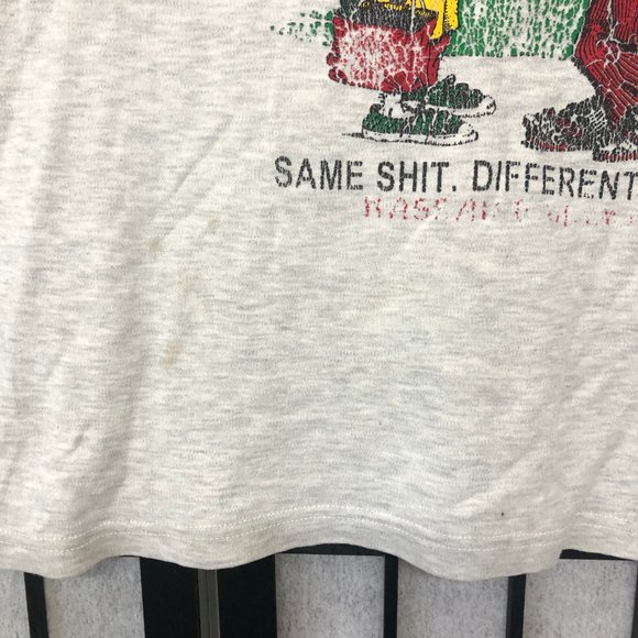 90s Vintage Tank Top T shirt Tee Gray Large Same $h!t Different Island Nassau PP - Picture 4 of 10